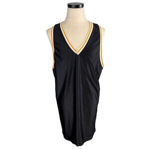 Vintage K1 Sportswear Vintage Basketball Jersey Black Yellow Trim Sleeveless 2XL